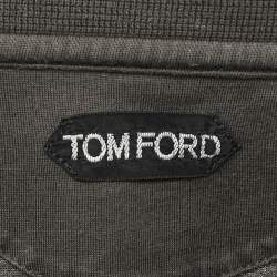 Pre Owned Tom Ford Grey Jersey Polo T-Shirt M