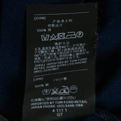Pre Owned Tom Ford Blue Cotton Pique Polo T-Shirt S