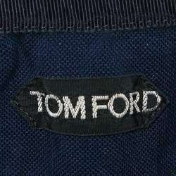 Pre Owned Tom Ford Blue Cotton Pique Polo T-Shirt S