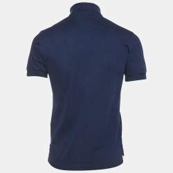 Pre Owned Tom Ford Blue Cotton Pique Polo T-Shirt S