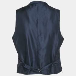 Pre Owned Tom Ford Navy Blue Wool Button Front Tailored Waistcoat XL