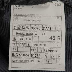 Pre Owned Tom Ford Grey Patterned Wool Straight Leg Pants S