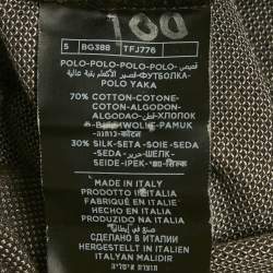Pre Owned Tom Ford Black Cotton & Silk Pique Polo T-Shirt L