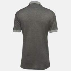 Pre Owned Tom Ford Black Cotton & Silk Pique Polo T-Shirt L