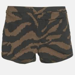Pre Owned Tom Ford Brown Animal Print Synthetic Swim Shorts S