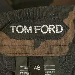 Pre Owned Tom Ford Brown Animal Print Synthetic Swim Shorts S