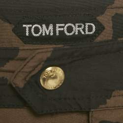 Pre Owned Tom Ford Brown Animal Print Synthetic Swim Shorts S