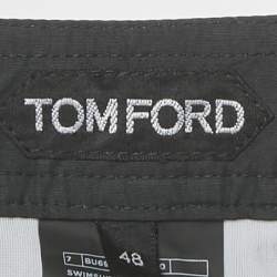 Pre Owned Tom Ford Black/White Printed Synthetic Swim Shorts M