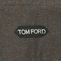 Pre Owned Tom Ford Grey /Brown Checked Cotton Full Sleeve Shirt M