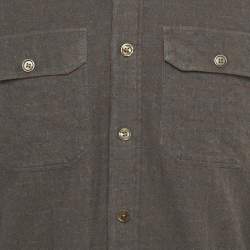 Pre Owned Tom Ford Grey /Brown Checked Cotton Full Sleeve Shirt M