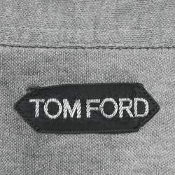 Pre Owned Tom Ford Grey Cotton Long Sleeve Polo T-Shirt M