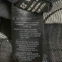 مملوكة مسبقًا قميص توم فورد رمادي كاروهات قطن بأزرار أمامية مقاس وسط (ميديم)