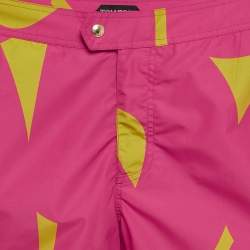 Pre Owned Tom Ford Pink Printed Nylon Swim Shorts S