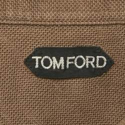 Pre Owned Tom Ford Brown Cotton Pique Polo T-Shirt M 