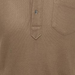 Pre Owned Tom Ford Brown Cotton Pique Polo T-Shirt M 
