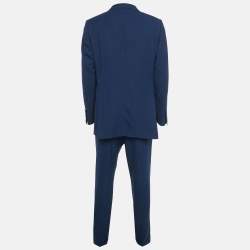 Pre Owned Tom Ford Royal Blue Wool Y-Fit Pants Suit 4XL