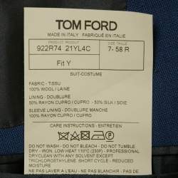 Pre Owned Tom Ford Royal Blue Wool Y-Fit Pants Suit 4XL