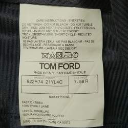 Pre Owned Tom Ford Royal Blue Wool Y-Fit Pants Suit 4XL