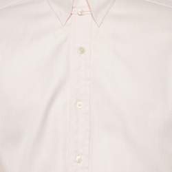 Pre Owned Tom Ford Pink Herringbone Cotton Long Sleeve Shirt L