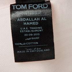 Pre Owned Tom Ford Pink Herringbone Cotton Long Sleeve Shirt L