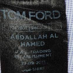 Pre Owned Tom Ford Blue Cotton Made to Measure Long Sleeve Shirt L