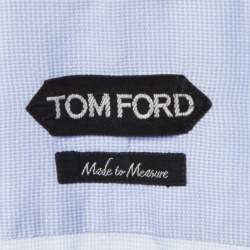 Pre Owned Tom Ford Blue Cotton Made to Measure Long Sleeve Shirt L