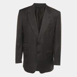 Pre Owned Tom Ford Brown Checkered Wool Single Breasted Blazer XXL 