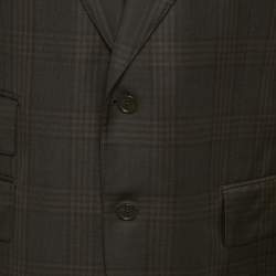 Pre Owned Tom Ford Brown Checkered Wool Single Breasted Blazer XXL 