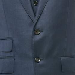 مملوكة مسبقًا Tom Ford Navy Blue Wool 3 Piece Suit Set S 