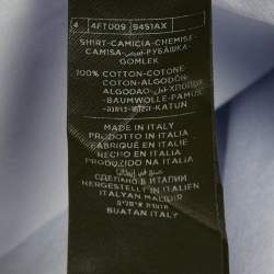 Pre Owned قميص توم فورد أزرار أمامية قطن أزرق مقاس متوسط (ميديم)