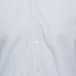 Pre Owned قميص توم فورد أزرار أمامية قطن أزرق مقاس متوسط (ميديم)