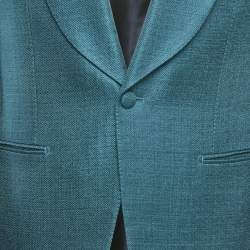 مملوكة مسبقًا Tom Ford Teal Blue Basket Weave Shelton Blazer S