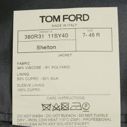 مملوكة مسبقًا Tom Ford Teal Blue Basket Weave Shelton Blazer S