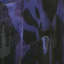 Pre Owned Tom Ford Blue Patterned Velvet Fit Z Blazer M