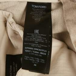 Pre Owned Tom Ford Beige Denim Slim Fit Jeans L/Waist 34"