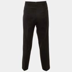 Pre Owned بنطلون توم فورد صوف أسود بقصة مستقيمة مقاس ضخم جداً