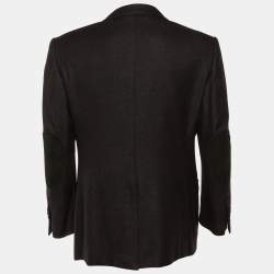 Pre Owned Tom Ford Charcoal Grey Silk & Cashmere Button Front Blazer XL