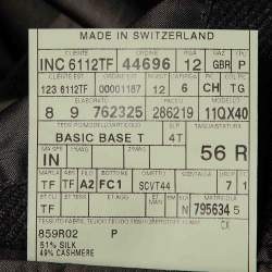 Pre Owned Tom Ford Charcoal Grey Silk & Cashmere Button Front Blazer XL