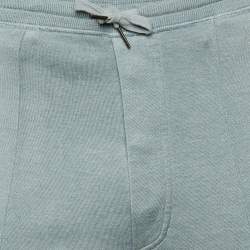 مملوكة مسبقًا بنطلون توم فورد حرير وقطن أخضر فاتح بطراز جوجر مقاس كبير - لارج