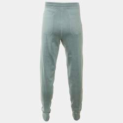 مملوكة مسبقًا بنطلون توم فورد حرير وقطن أخضر فاتح بطراز جوجر مقاس كبير - لارج