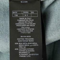 مملوكة مسبقًا بنطلون توم فورد حرير وقطن أخضر فاتح بطراز جوجر مقاس كبير - لارج