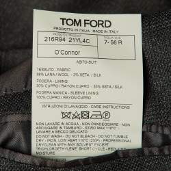 Pre Owned Tom Ford Black Wool Suit XXL
