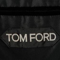 مملوكة مسبقًا بليزر توم فورد مخمل أسود أزرار أمامية مقاس إكس إكس لارج