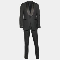 Pre Owned Tom Ford Black Wool Regular Fit Blazer and Pants Suit L