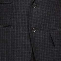 مملوكة مسبقًا بليزر بدلة توم فورد صوف كحلي بنقشة مربعة بقصة عادية مقاس متوسط