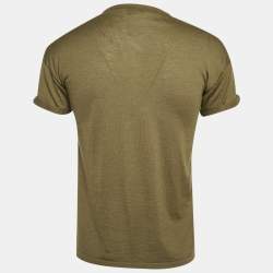 Pre Owned تي شيرت توم فورد رقبة دائرية مزيج كشمير أخضر زيتوني مقاس صغير (سمول)