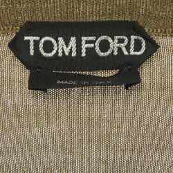 Pre Owned تي شيرت توم فورد رقبة دائرية مزيج كشمير أخضر زيتوني مقاس صغير (سمول)