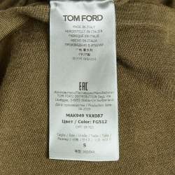 Pre Owned تي شيرت توم فورد رقبة دائرية مزيج كشمير أخضر زيتوني مقاس صغير (سمول)