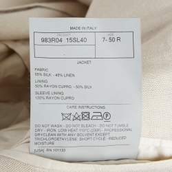 Pre Owned Tom Ford Beige Silk and Linen Blend Single Breasted Suit L