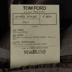 Pre Owned Tom Ford Grey Plaid Virgin Wool Tailored Suit M